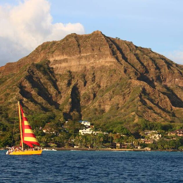 Breathtaking views of Diamond Head from the water