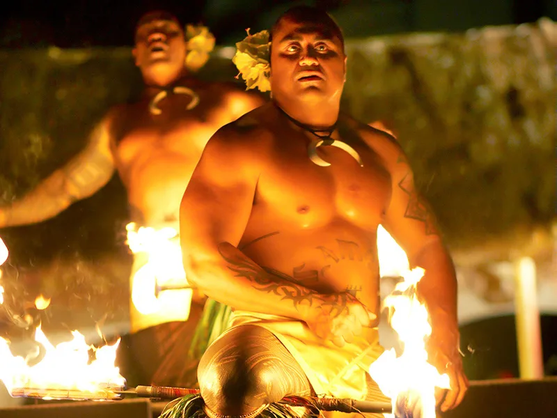 Fire Knife Dancer at the Waikiki Starlight Luau