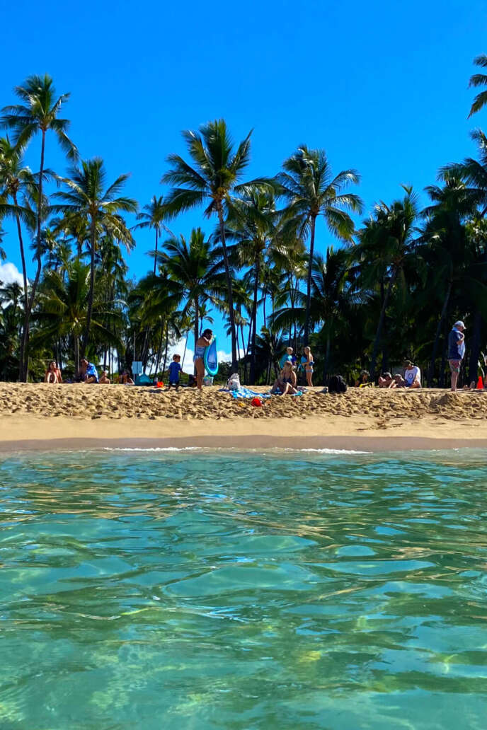 Looking at Kaimana Beach from the Ocean