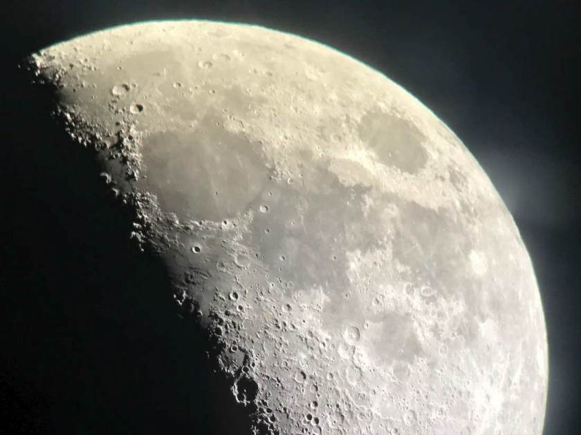 Closed-up shot of the moon.