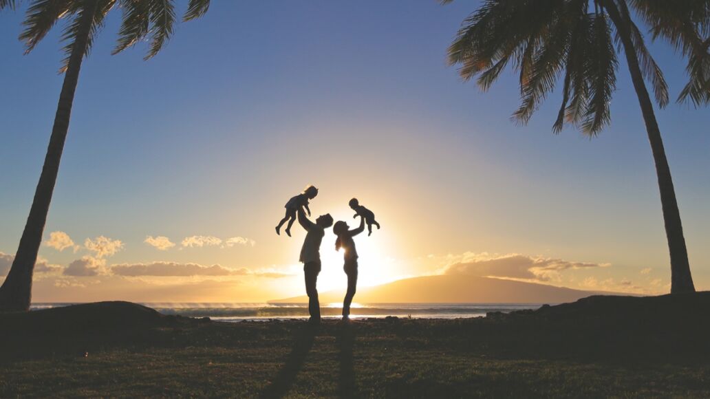 Family,Of,Four,Palm,Tree,Silhouette