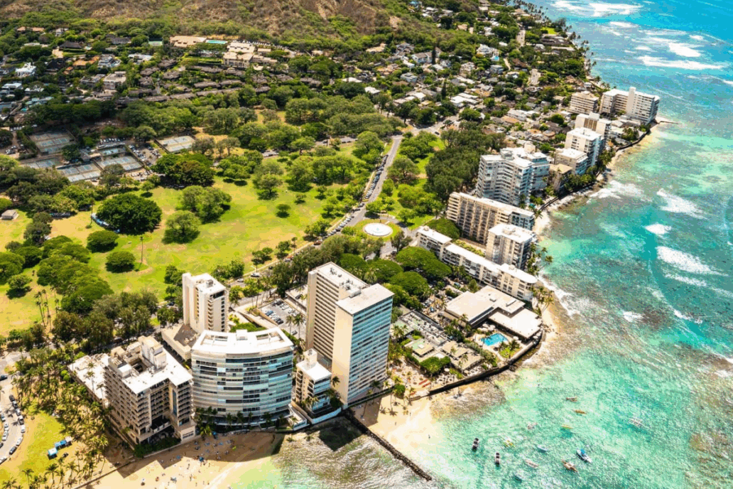 aerial vie wof Oahu