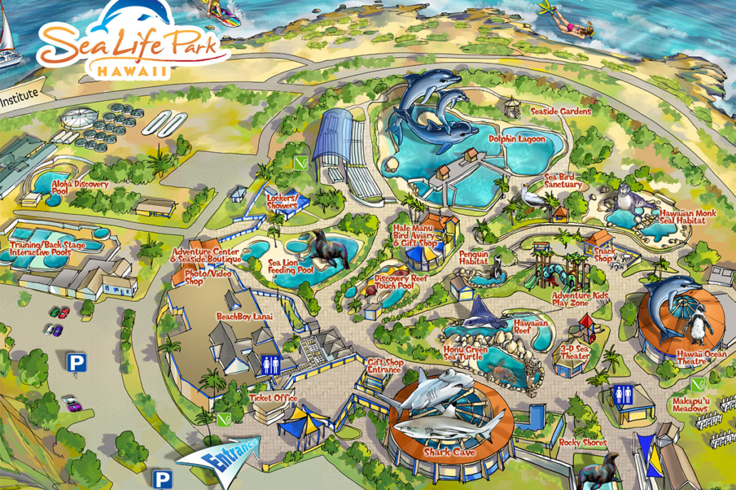 Aerial view of sea life park