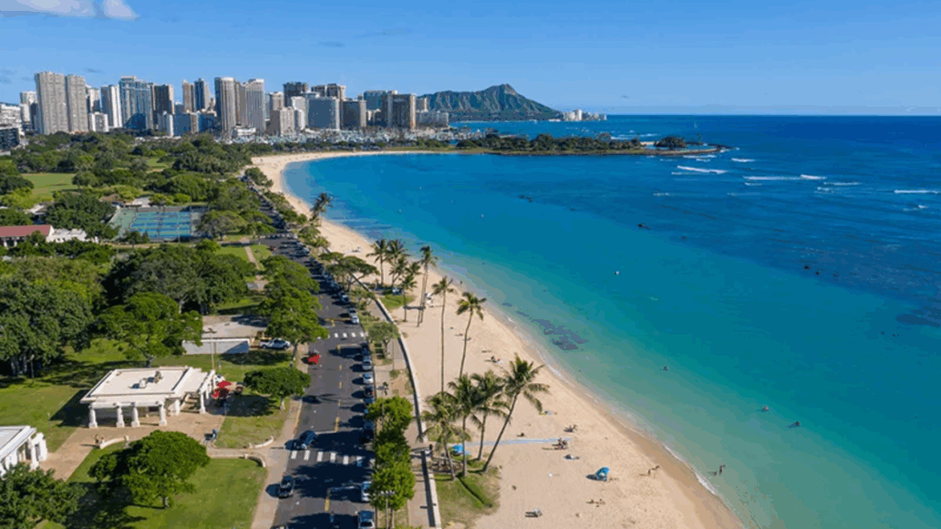 Aerial view honolulu