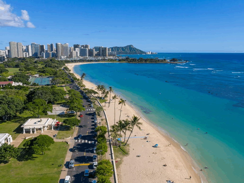 Aerial view honolulu