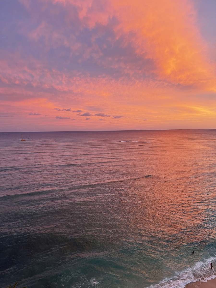 Hawaiian Sunset on  Waikiki beach